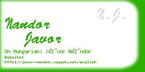 nandor javor business card